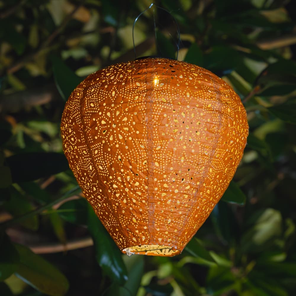 Tyvek Terracotta Solar Garden Lantern - Balloon view 1