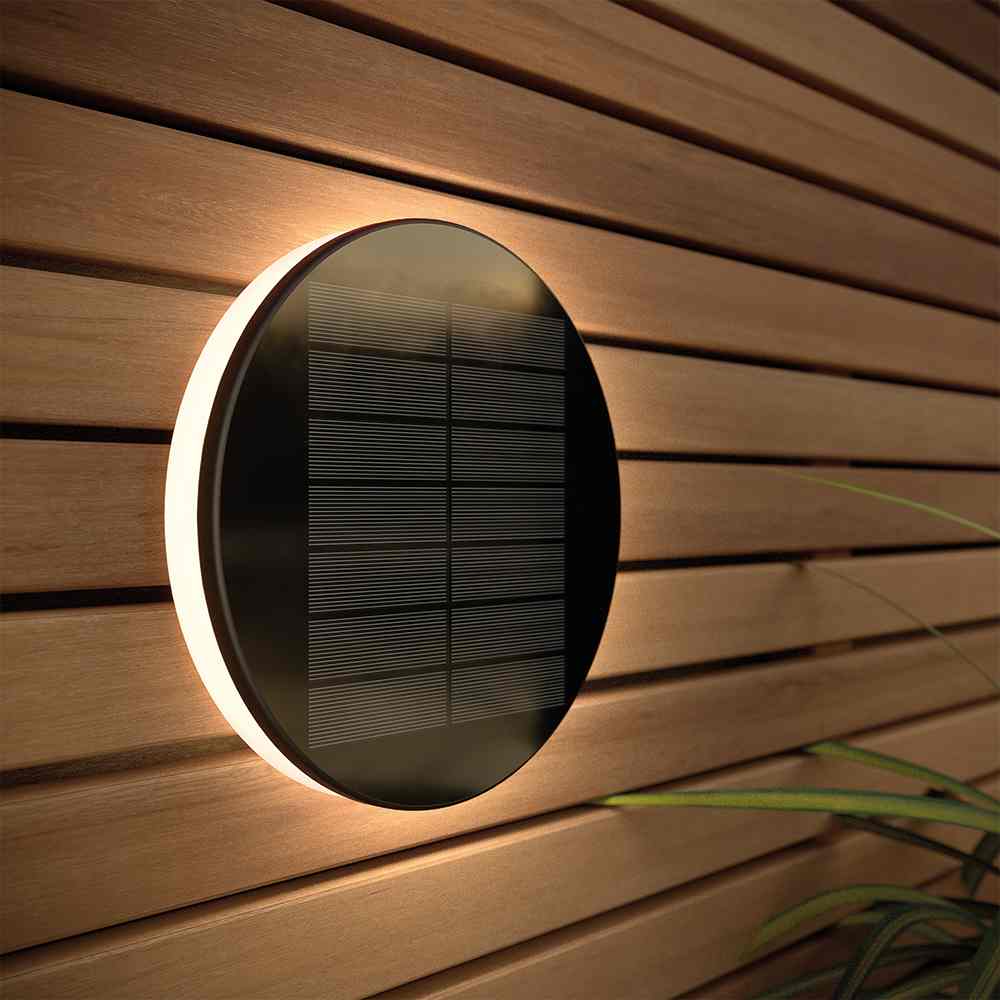 Halo Round Solar Wall Light view 1