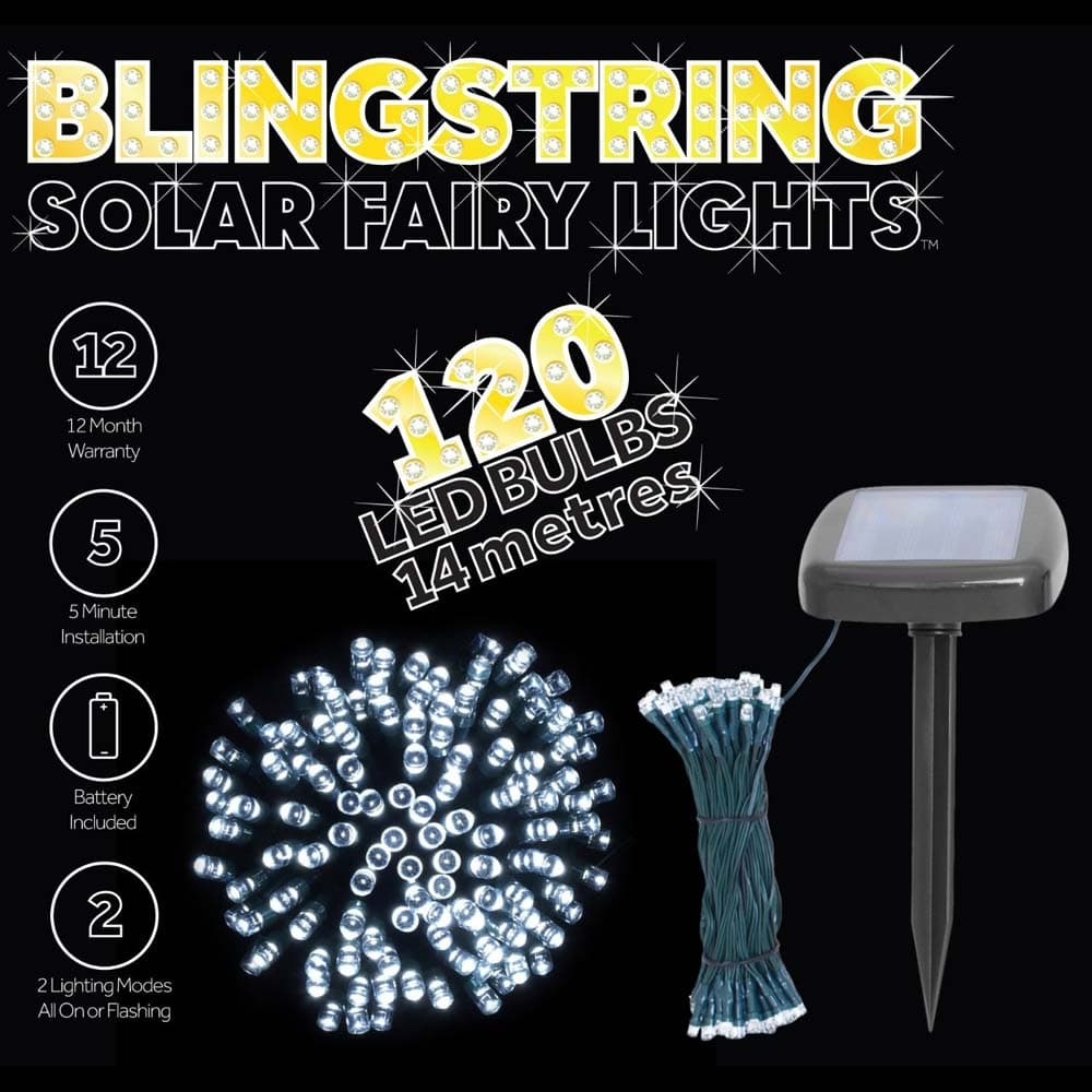 Blingstring Solar Fairy Lights - 120 LED Bulbs view 1