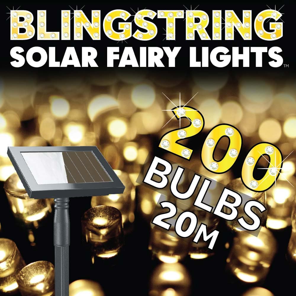 Blingstring Solar Fairy Lights - Warm White 200 LEDs view 1