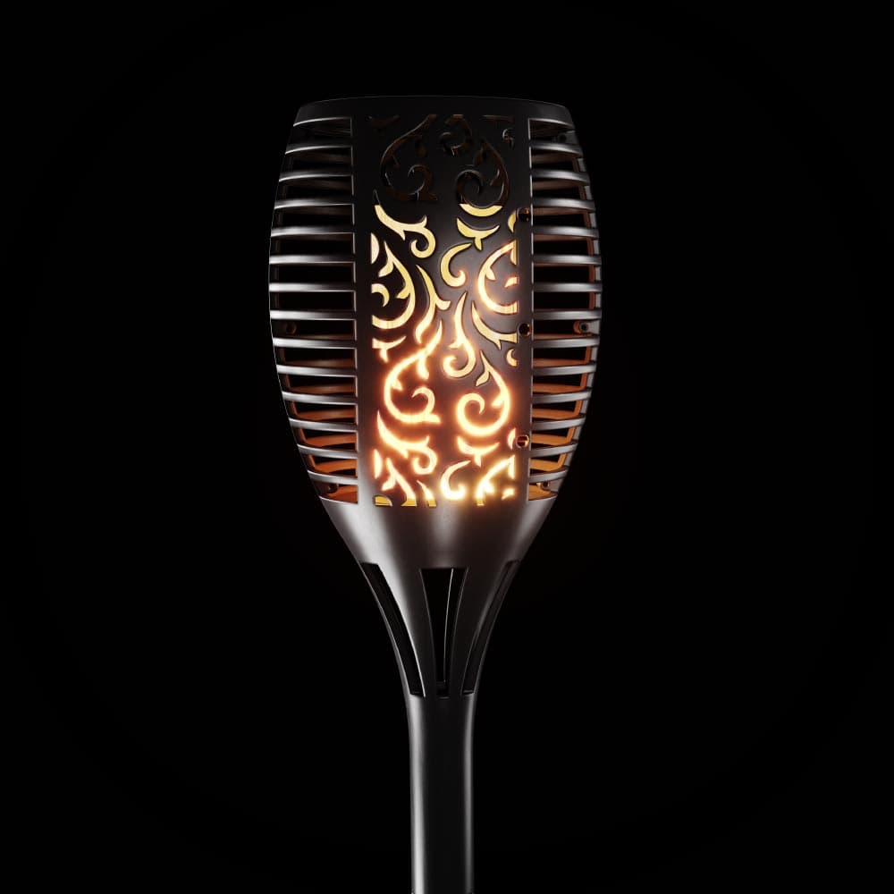 TrueFlame USB Solar Torch Light With Flickering Flame view 1