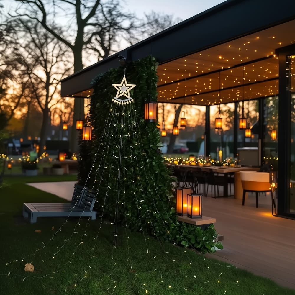 Lapland USB Solar Fairy Light Star Fountain - Powered By Leaf