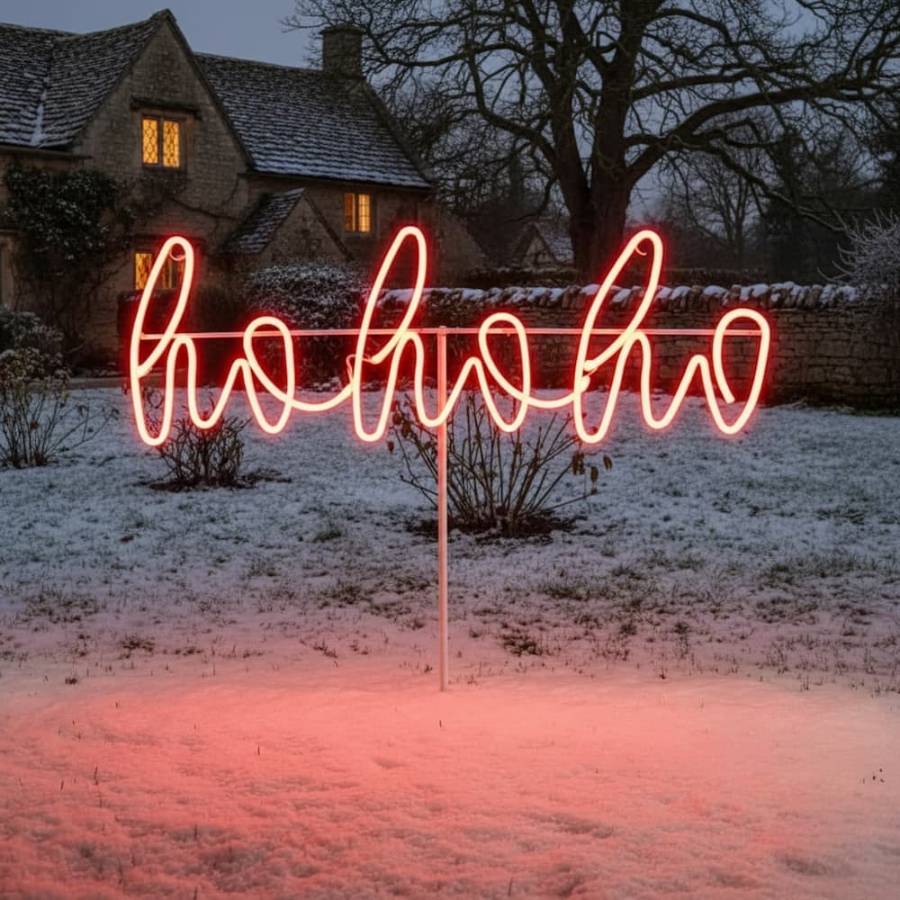 Lapland Ho Ho Ho Music Sync Neon Sign With Remote Solar USB Powered