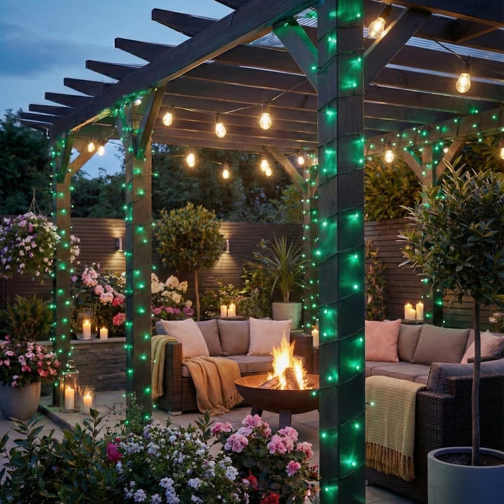 Zesty 10m Green Solar Fairy Lights - 100 LED Outdoor String
