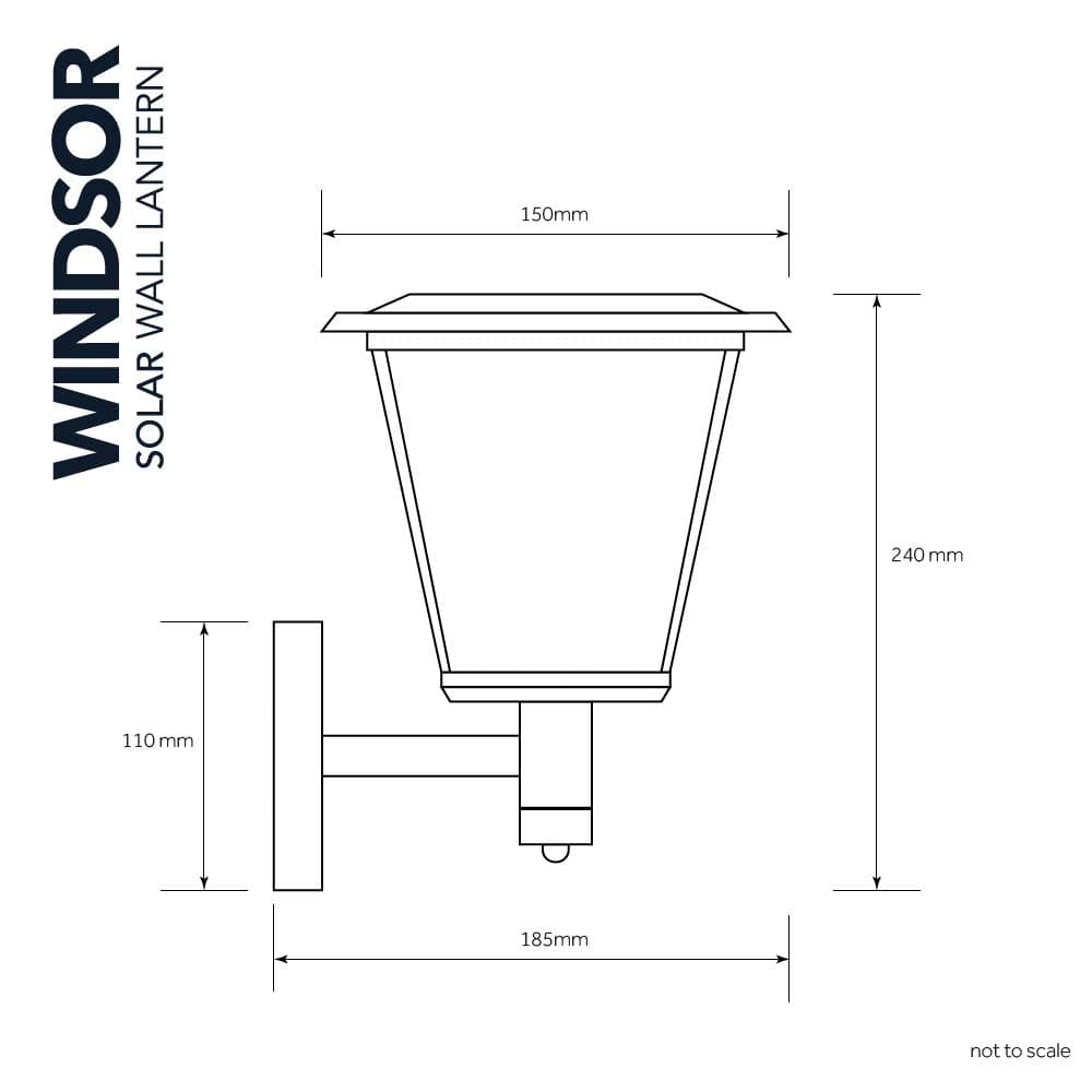Windsor Solar Wall Light dimensions