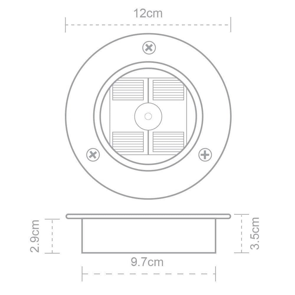 Solar Round Decking Light dimensions