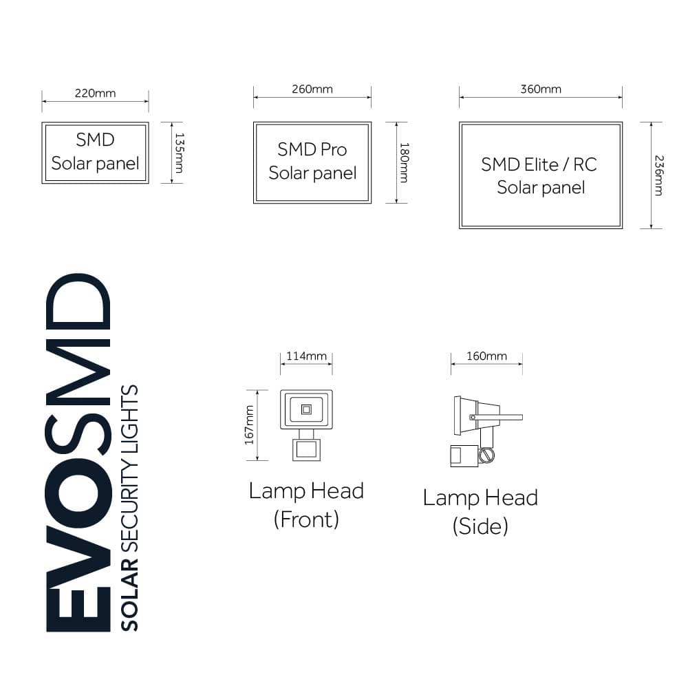Evo SMD Elite Solar Security Light key features