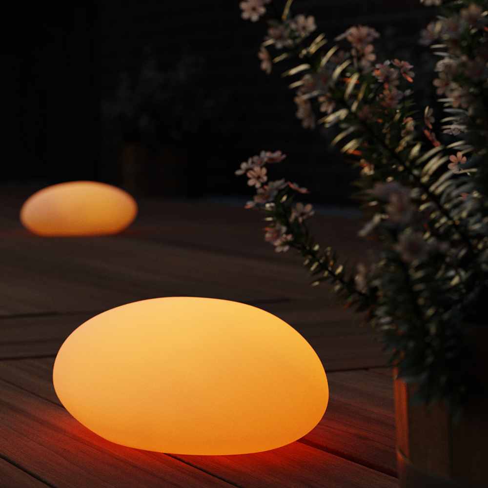 Shimmer Solar Glow Stone Pebble Mood Light key features