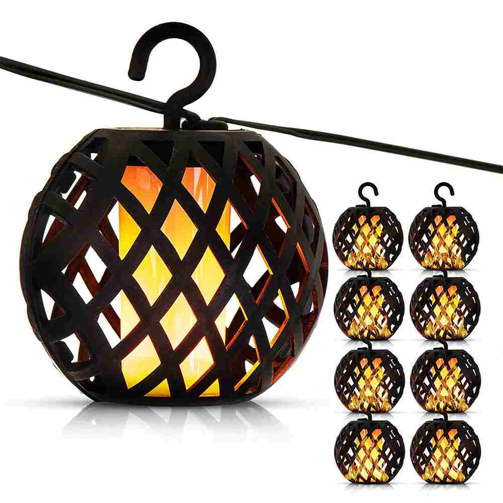 Elan Solar Flame Lanterns (Set of 8) supporting image 1