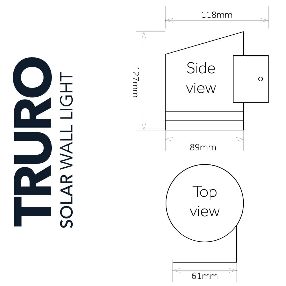 Truro Solar Motion Light - Anthracite Edition dimensions