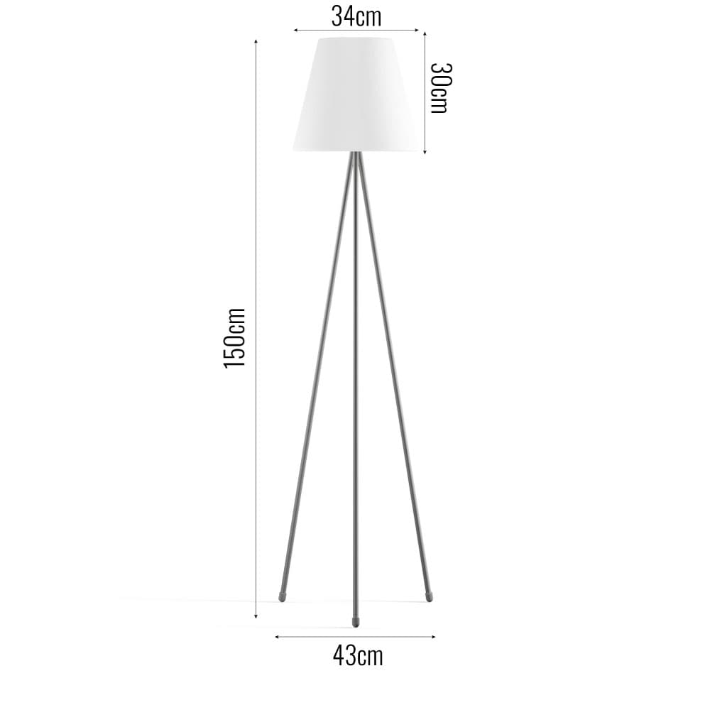 Rosalind Solar USB Floor Lamp dimensions