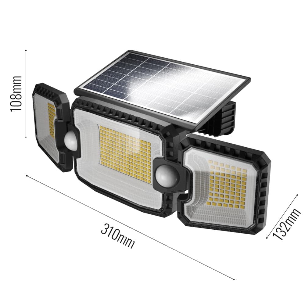 Dover Solar Double PIR Light dimensions