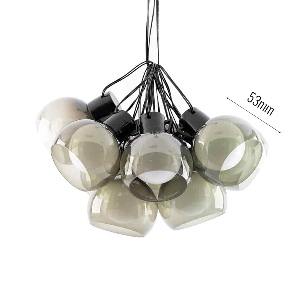 Elan Solar Smoked Festoons Lights - Set Of 20 dimensions