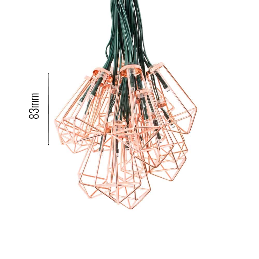 Elan Solar Copper Pendant Lanterns - 20 LEDs dimensions