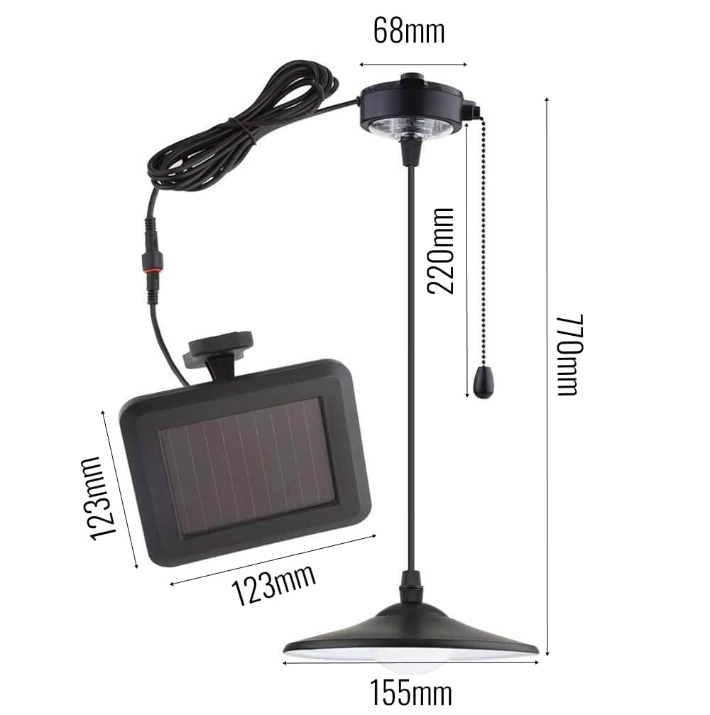 Richmond Solar Garden Pull Cord Light dimensions