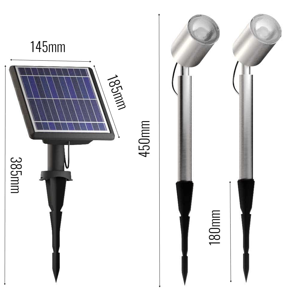 Apollo DualWhite Solar Spotlights (Set Of 2) dimensions