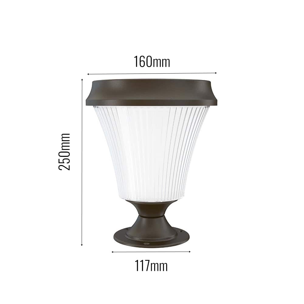 Winchester Solar Pillar Light dimensions