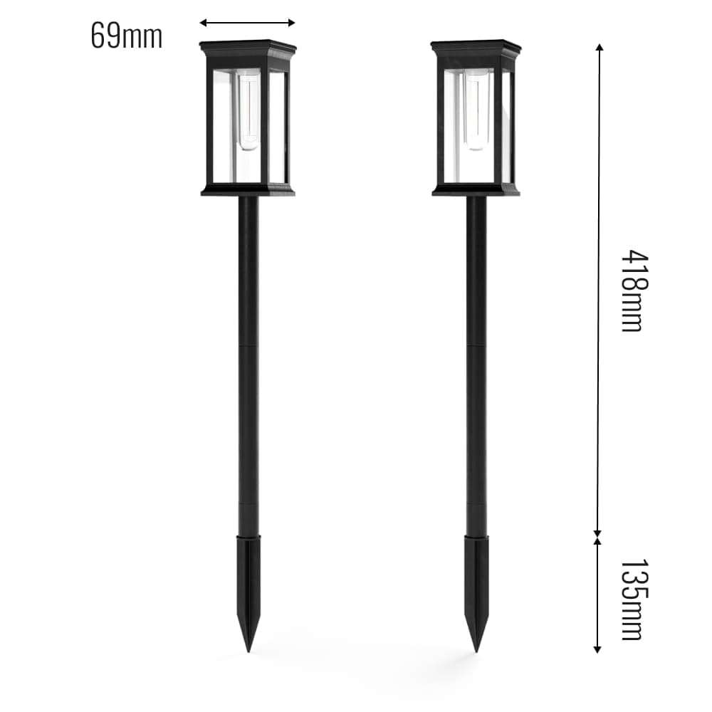 Lakeside Solar Mini Post Lights (Set Of 2) dimensions