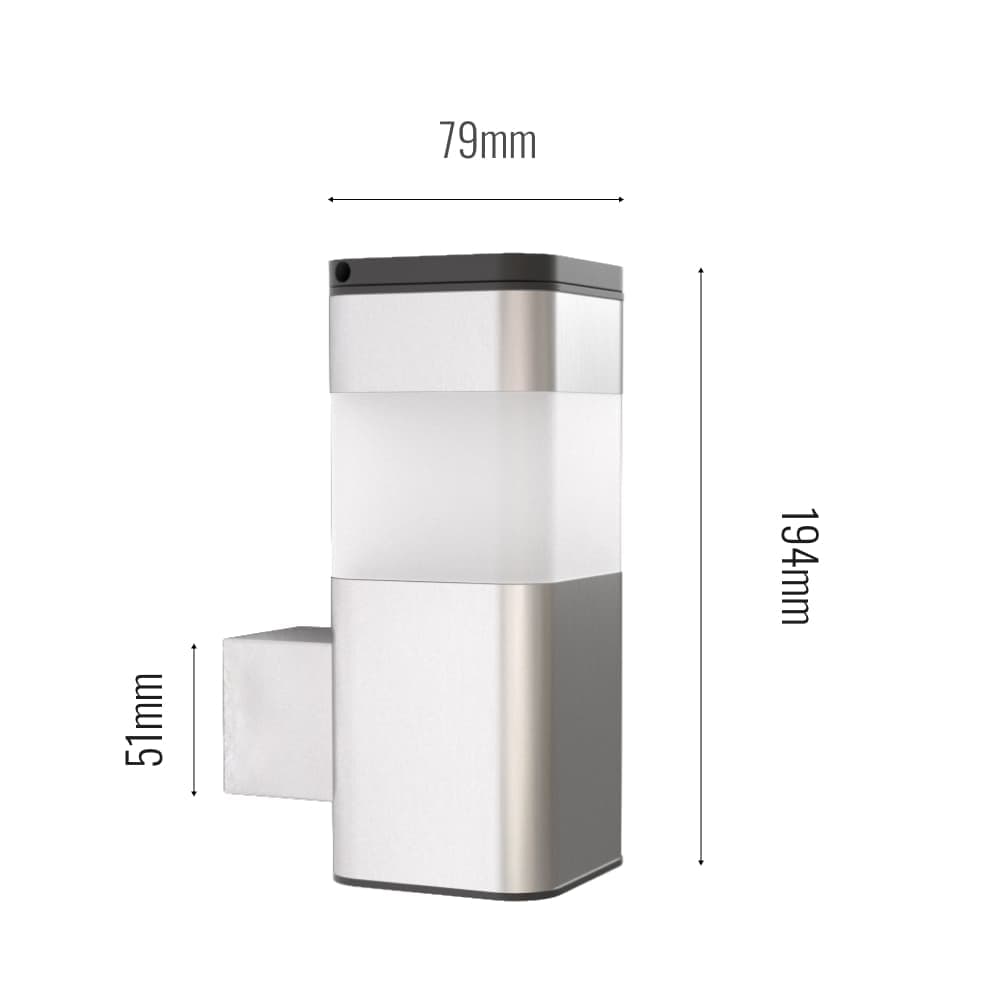 Kodiak Mini Solar Wall Light dimensions