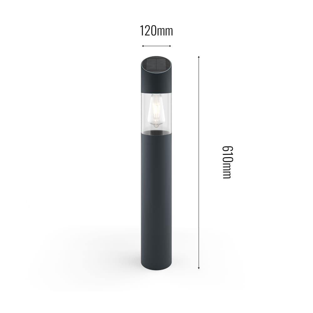 Regent Solar Bollard Post Light dimensions