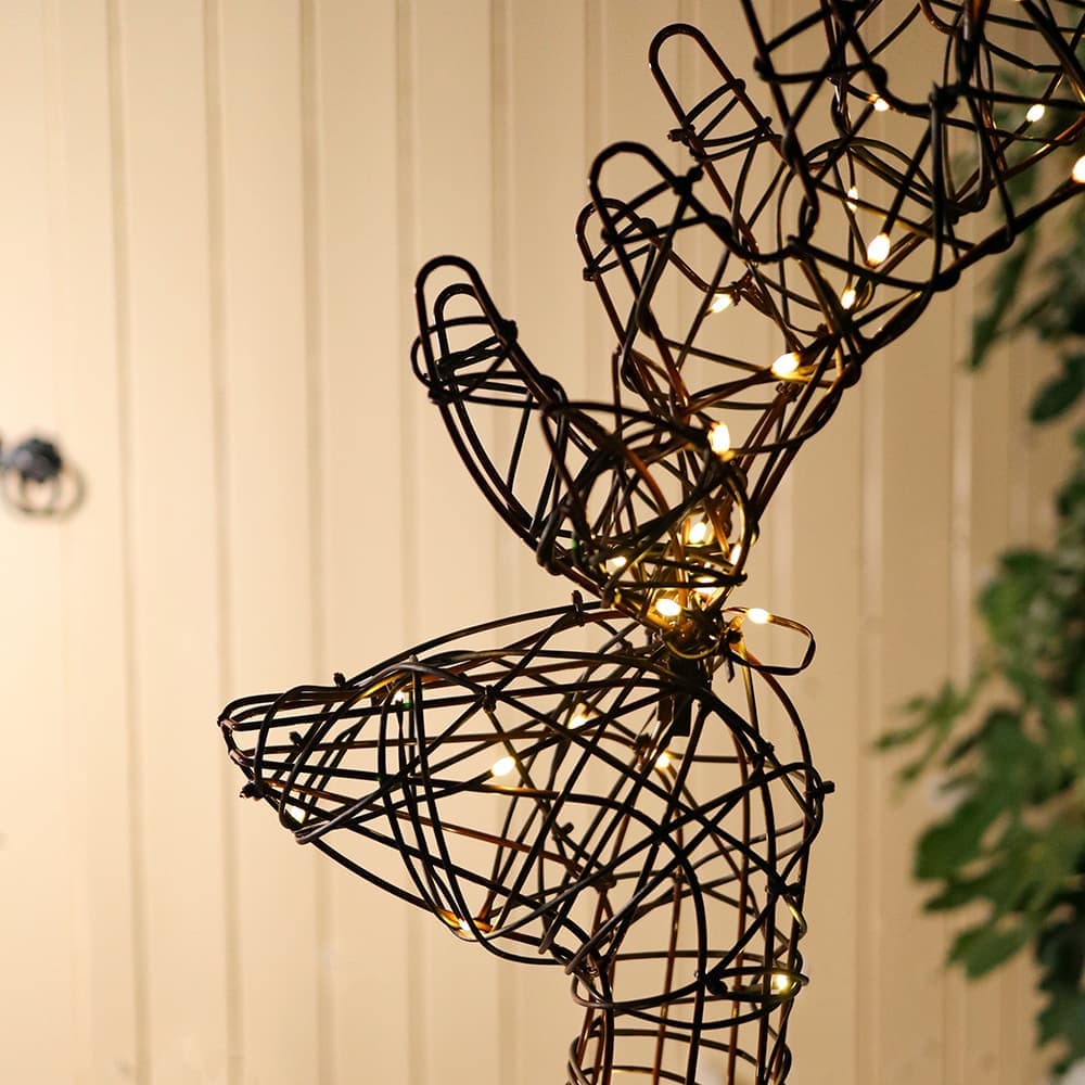 Lapland USB Solar Christmas Rattan Reindeer - Powered By Leaf supporting image 1