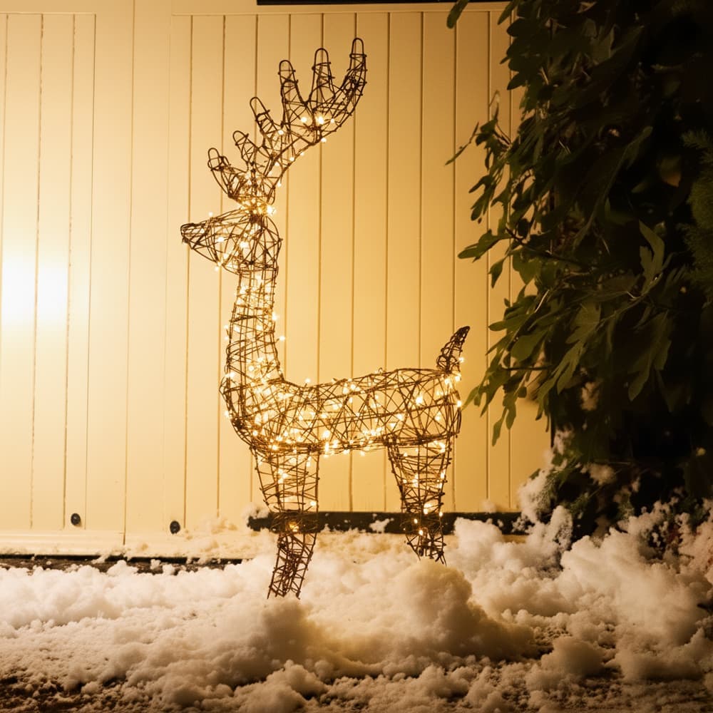 Lapland USB Solar Christmas Rattan Reindeer - Powered By Leaf dimensions