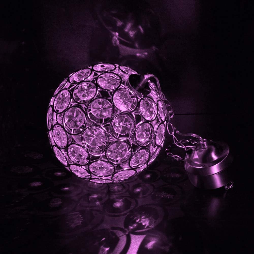 Aria Solar Hanging Crystal Ball Light - Colour Changing key features