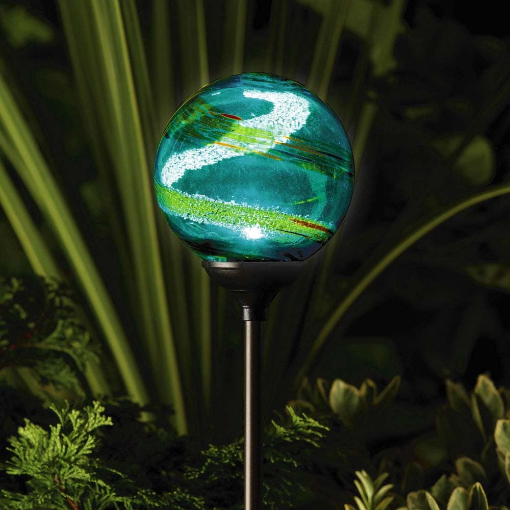 Murano Solar Garden Globe - Aqua