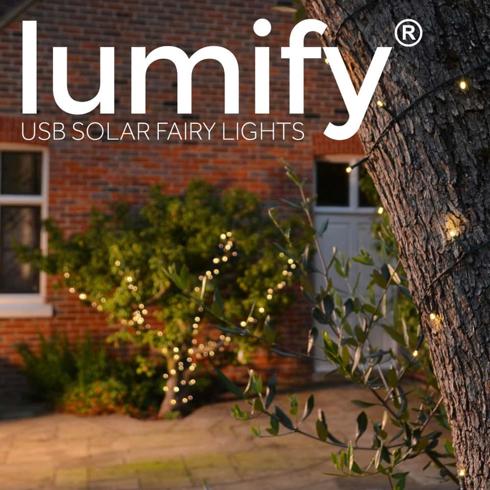 Lumify USB Solar Fairy Lights - Warm White 100 LEDs view 1