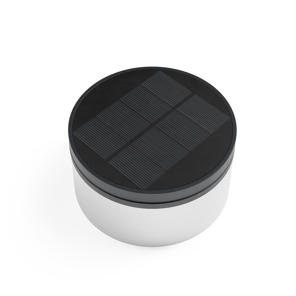 London USB Solar Post Light Stainless Steel Top view 1
