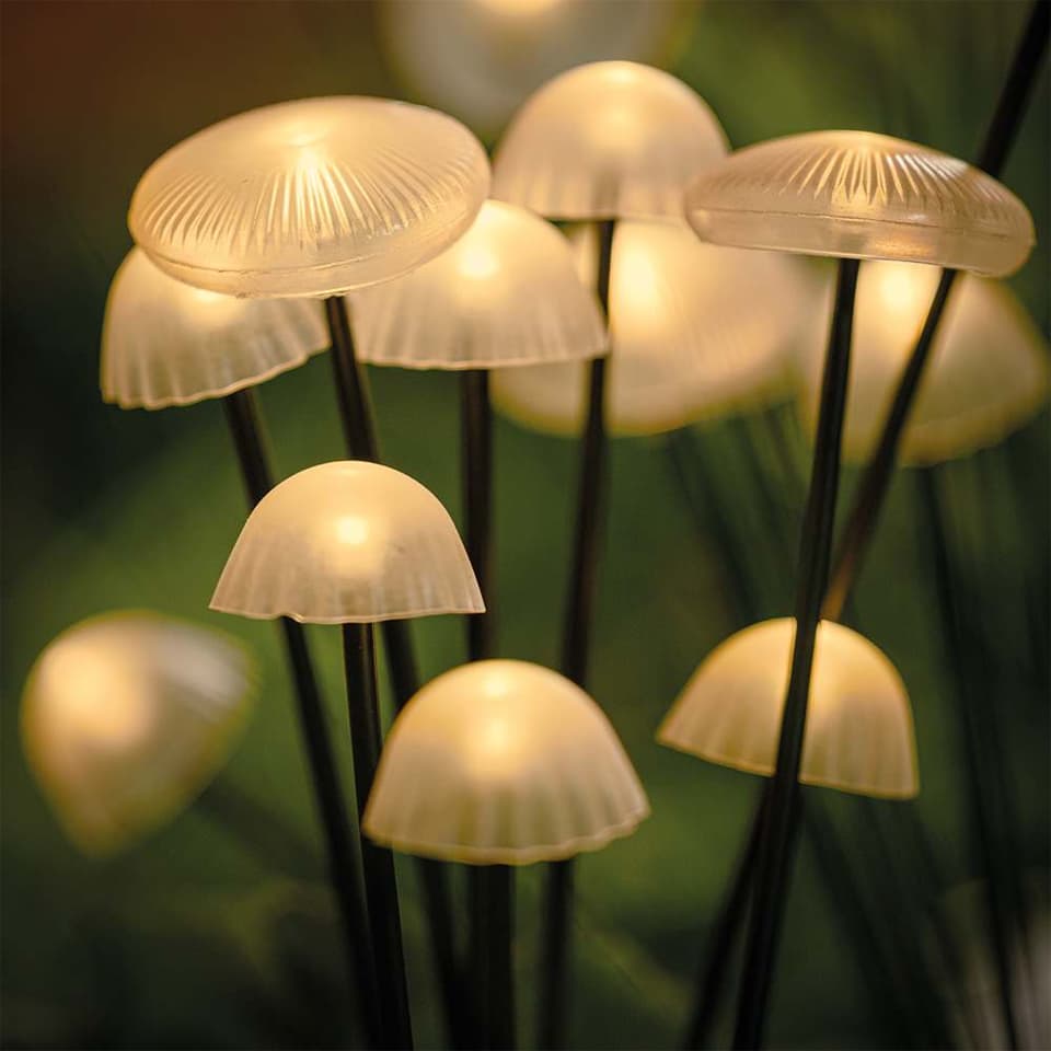Woodland Solar Mushroom Lights (3 x Sets of 5) view 1