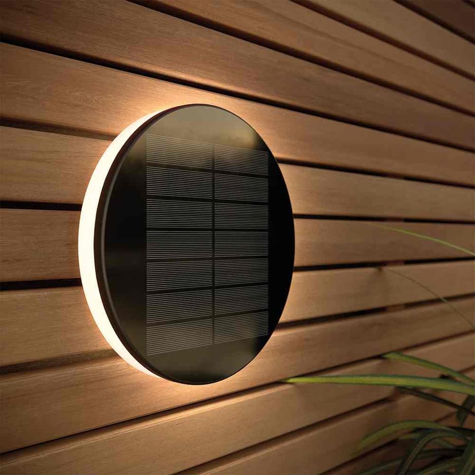 Halo Round Solar Wall Light view 1