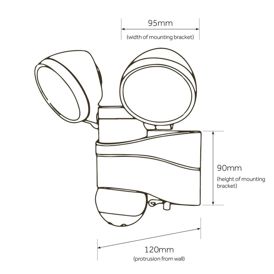 Shield Twin Solar PIR Light view 3