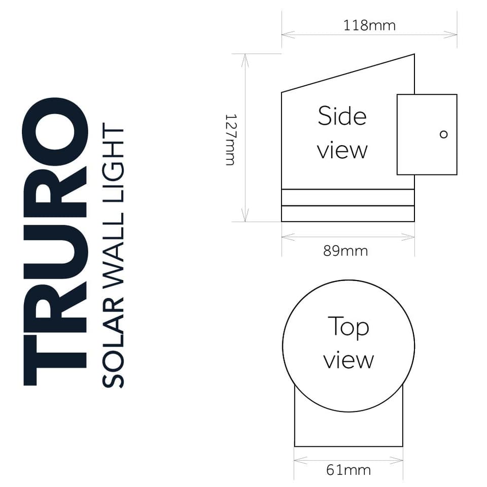 Truro Solar Wall Light - Anthracite Edition view 5