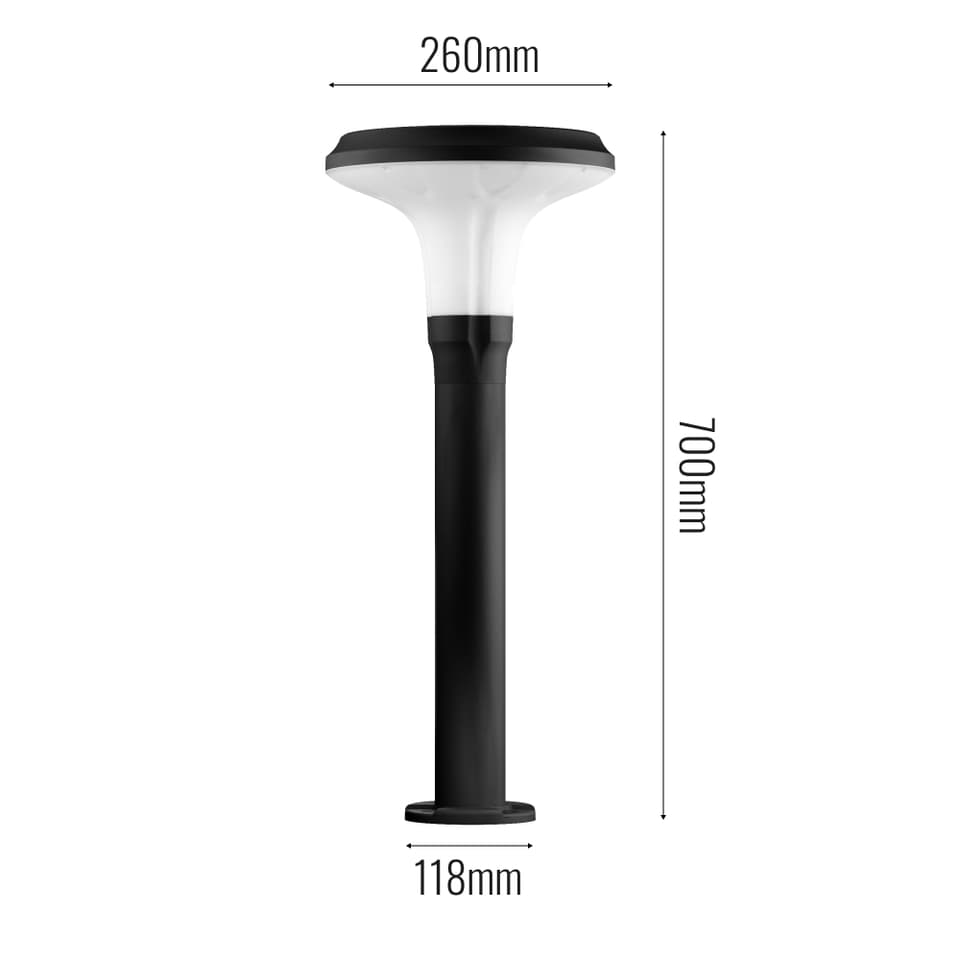 Brampton Solar Bollard Light view 3