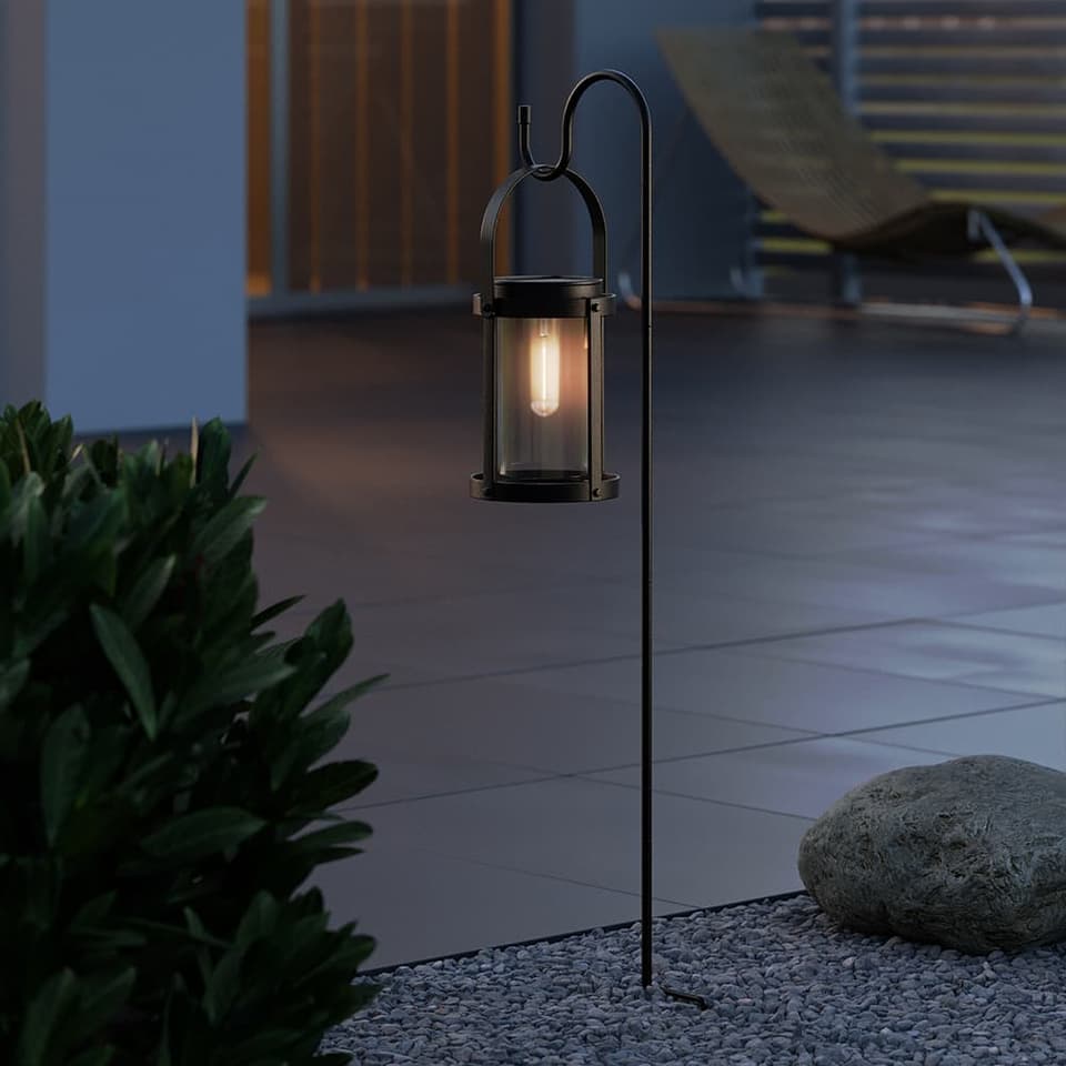 Sandringham Solar Crook & Wall Lantern view 2