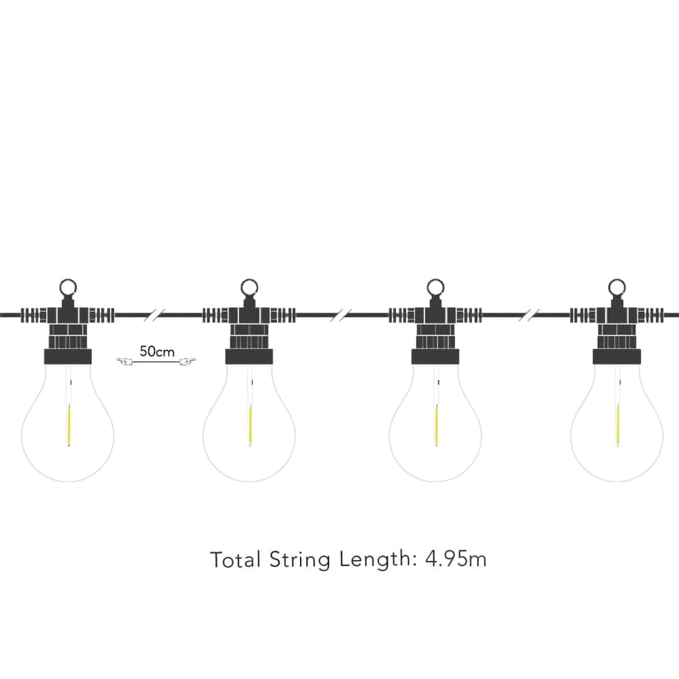 Edinburgh USB Solar Festoon Lights (Set Of 10) view 5