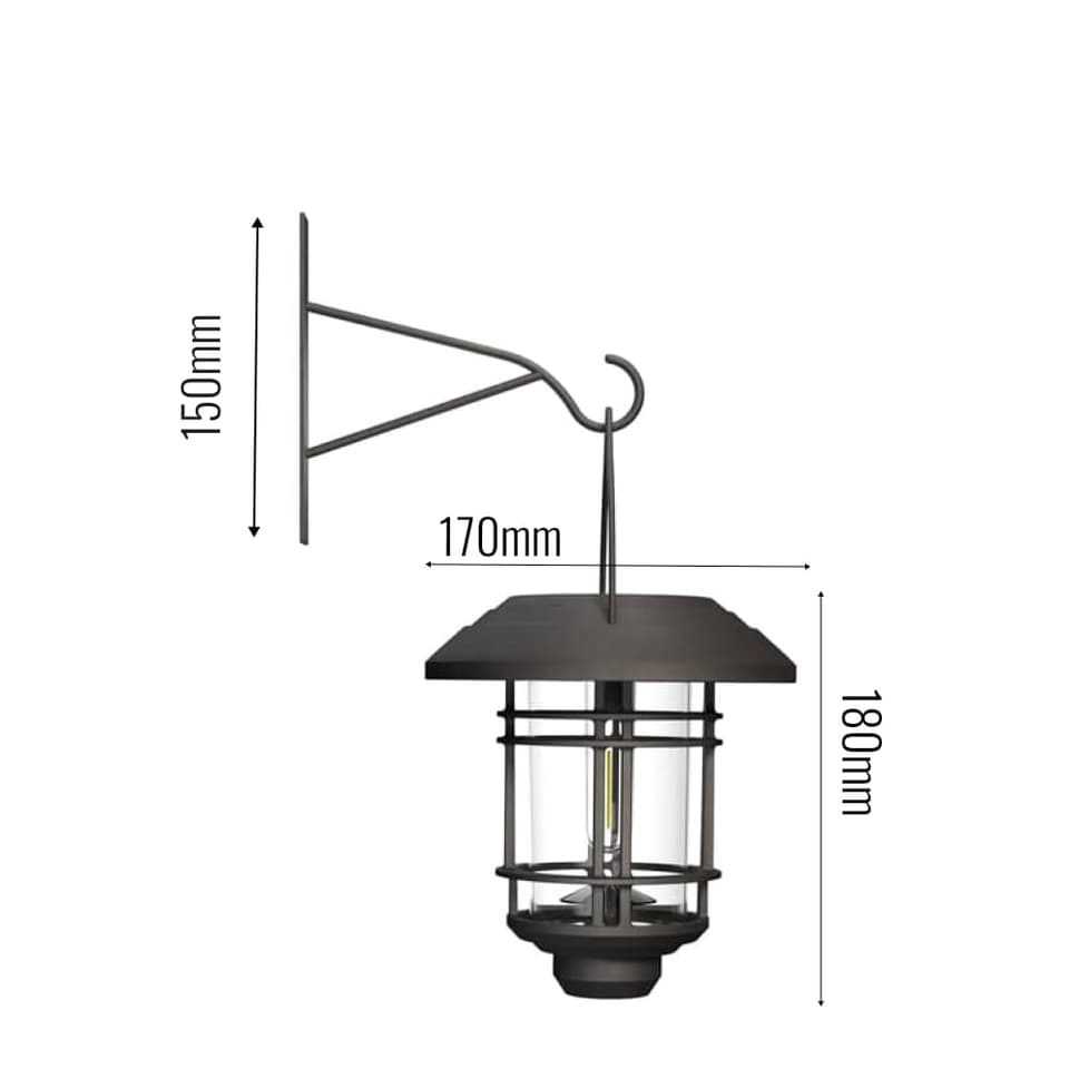 Hadleigh Hanging Solar Wall Light view 3