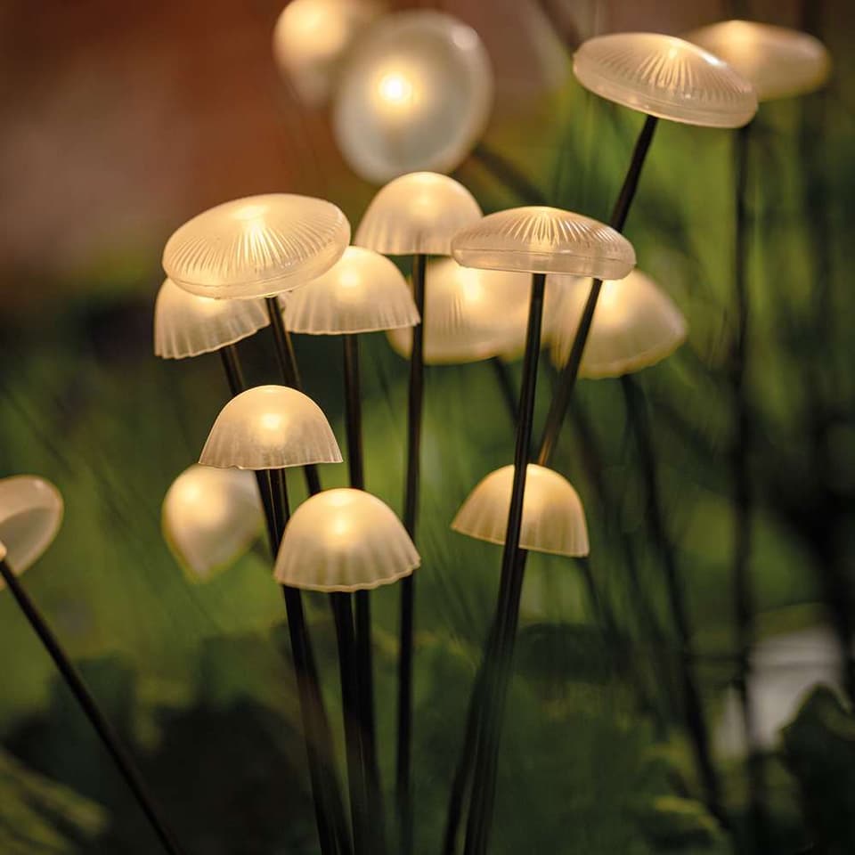 Woodland Solar Mushroom Lights (3 x Sets of 5) view 2