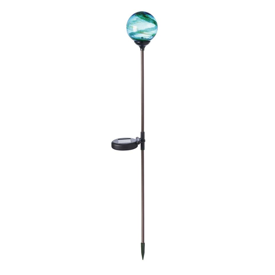 Murano Solar Garden Globe - Aqua view 2