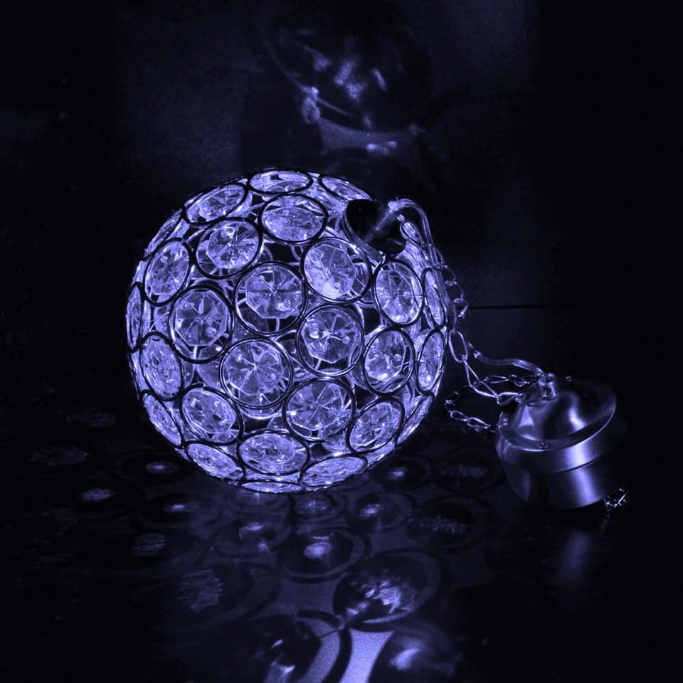 Aria Solar Hanging Crystal Ball Light - Colour Changing view 3
