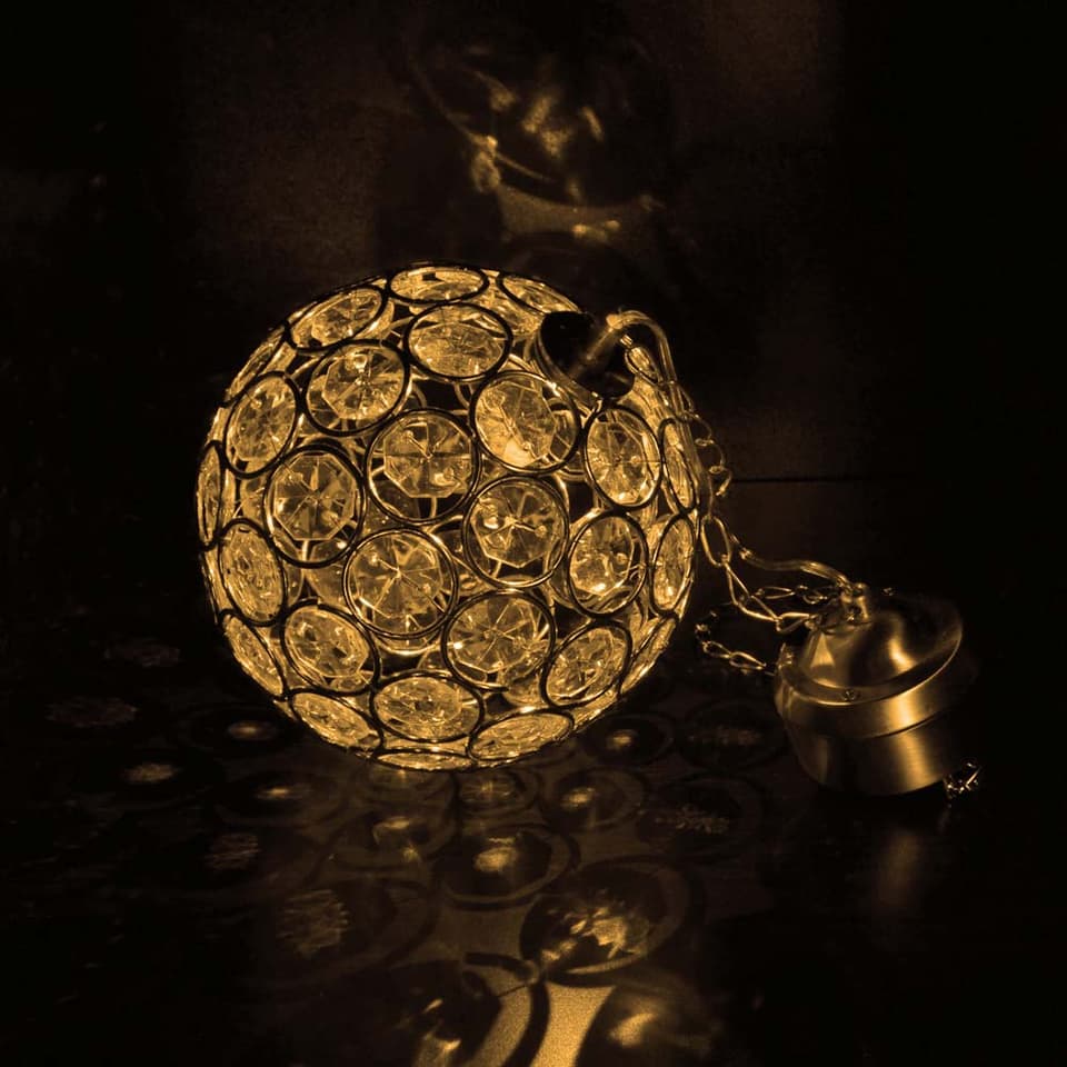 Aria Solar Hanging Crystal Ball Light - Colour Changing view 5