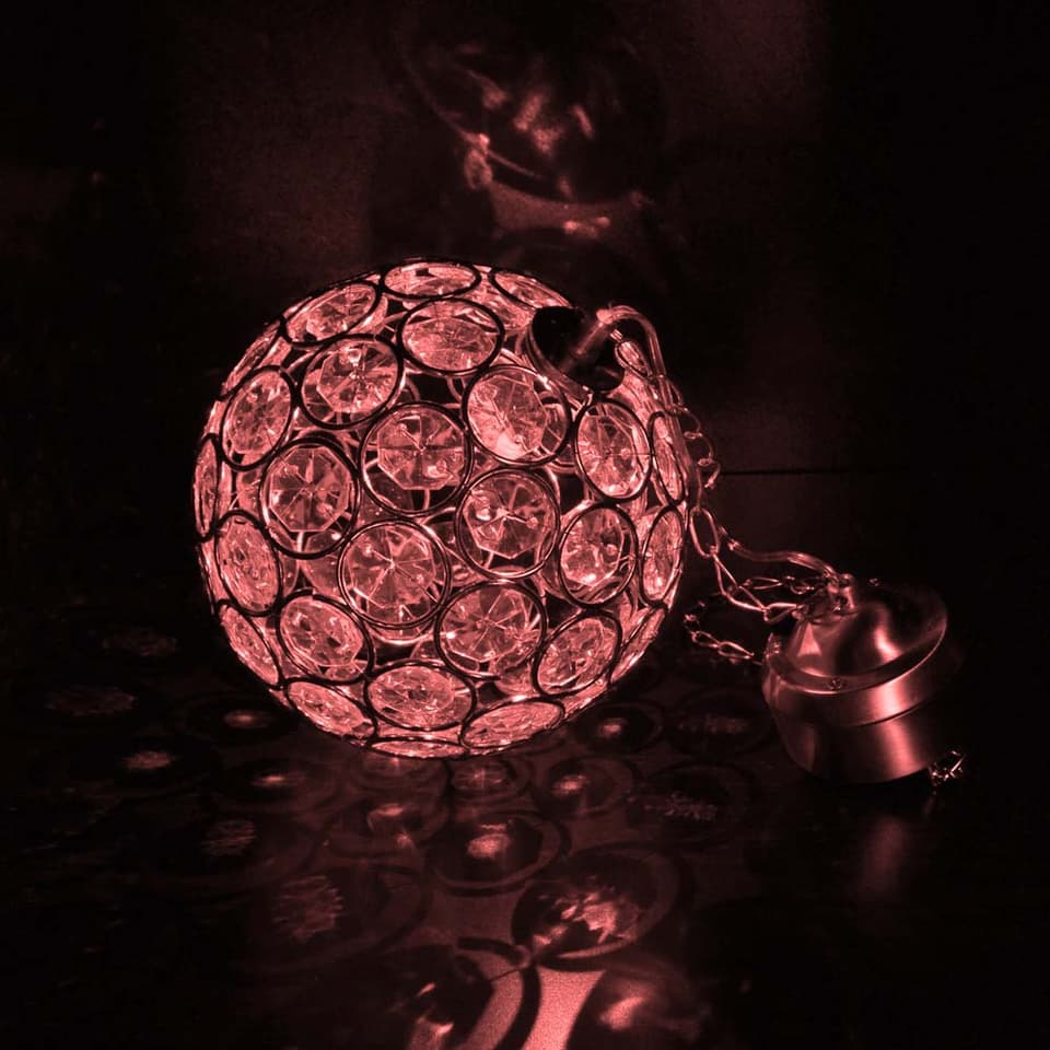 Aria Solar Hanging Crystal Ball Light - Colour Changing view 6