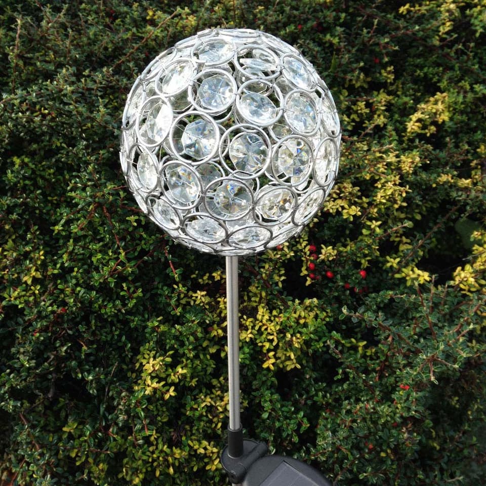 Aria Solar Crystal Ball Stake Light view 2