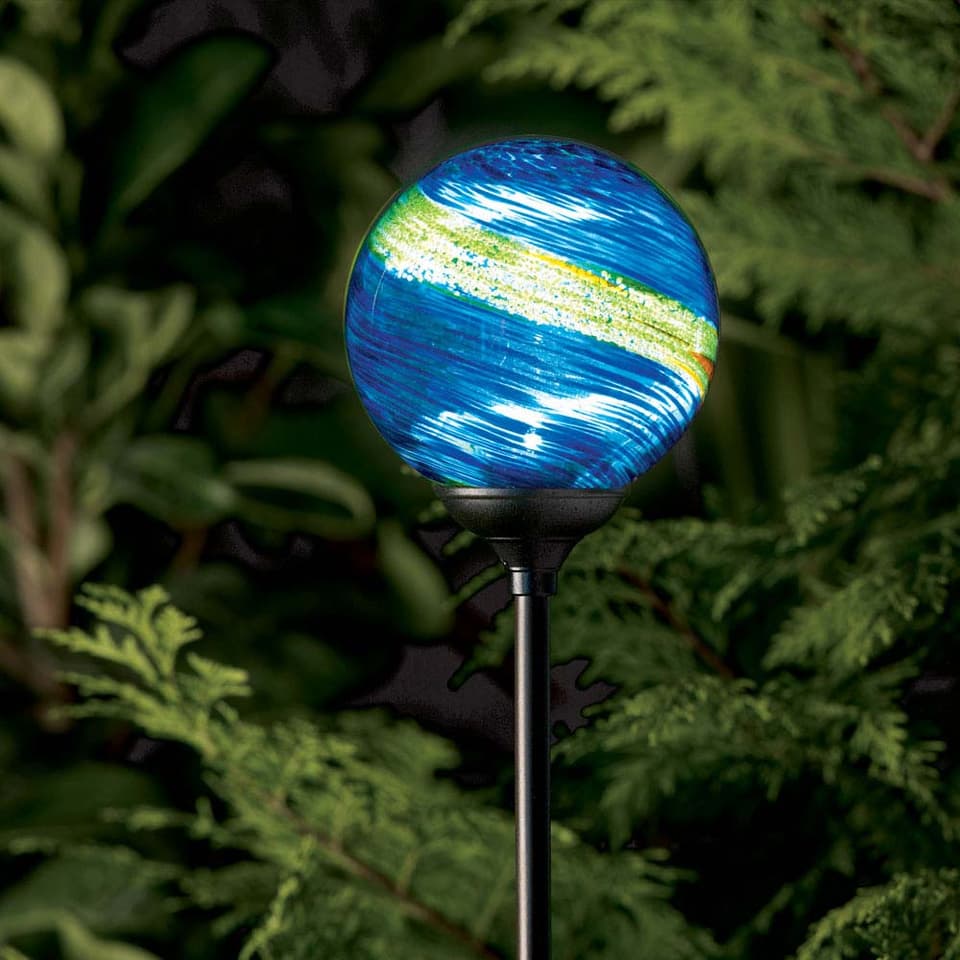 Murano Solar Garden Globe - Midnight view 1