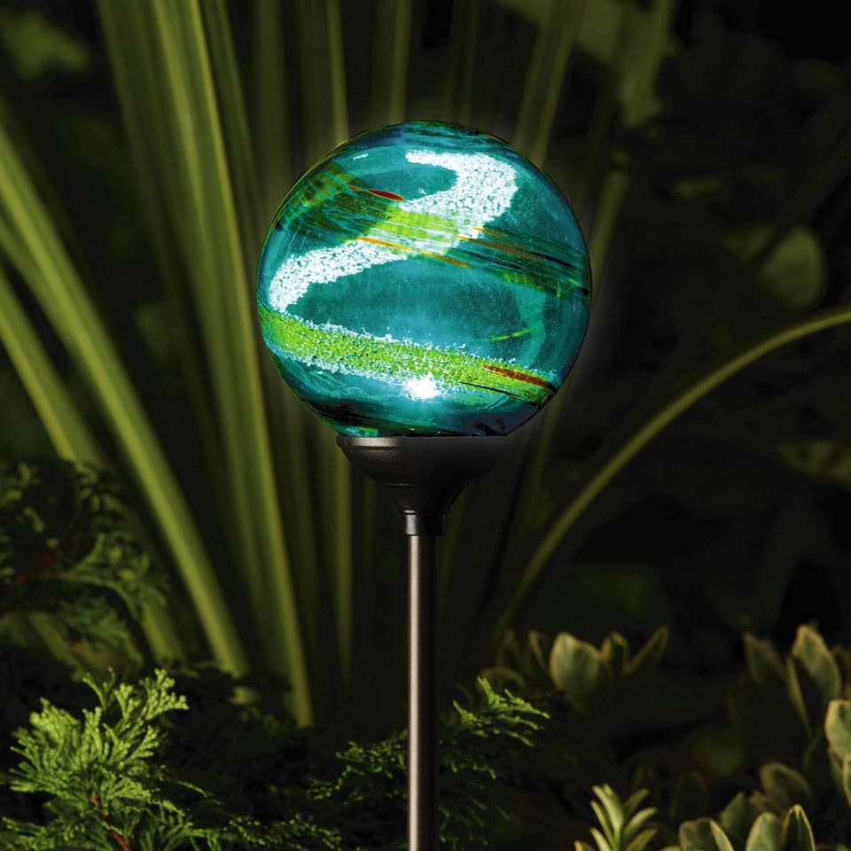 Murano Solar Garden Globe - Aqua view 1