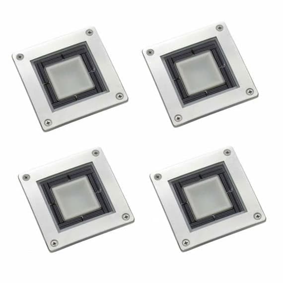 Set Of 4 Solar Square Decking Lights view 1