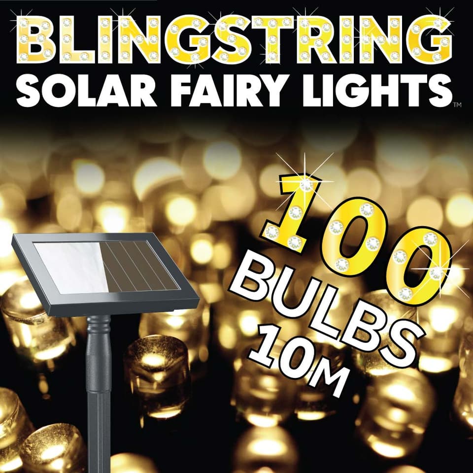Blingstring Solar Fairy Lights - Warm White 100 LEDs view 1