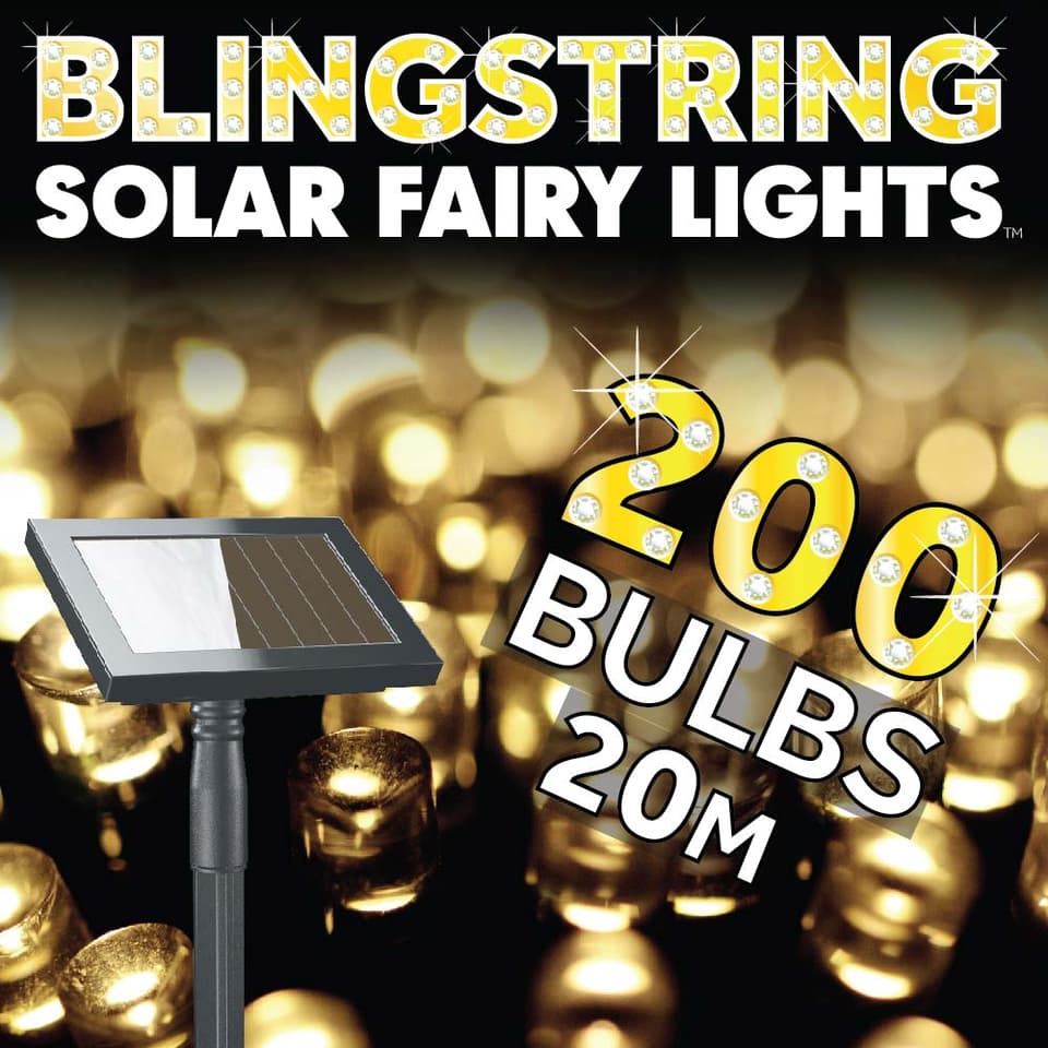 Blingstring Solar Fairy Lights - Warm White 200 LEDs view 1