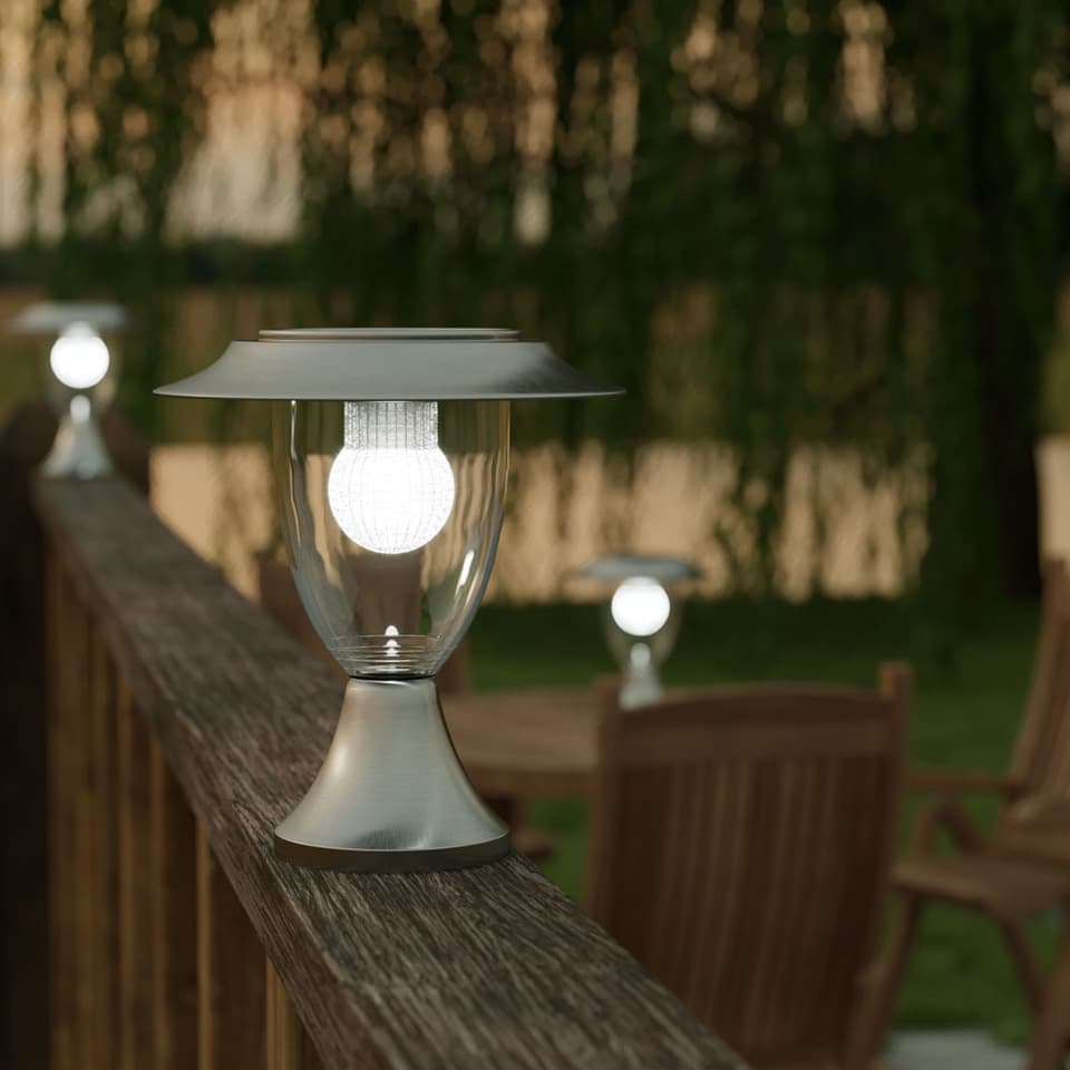 Henley Premium Solar Pillar Lantern view 1